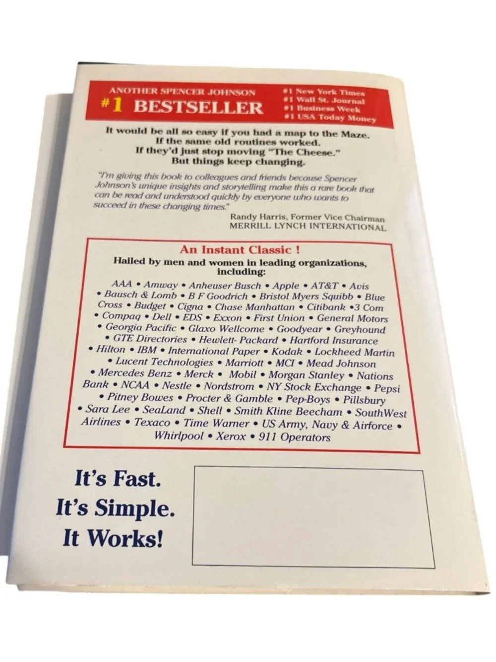 Who Moved My Cheese Spencer Johnson MD Hardcover Book & Jacket Change Management